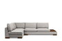 Atelier Del Sofa Sofá Esquinero Izquierdo con Puf - Gris Claro